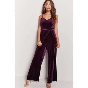 Velvet Belted Jumpsuit